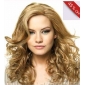 Brown Natural Long Curly 14 Inches Full Lace Wig Clip In Hair Extension