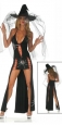 Satin & Cotton Black Dress & Hat Hallowmas Costume