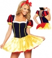 Black & Yellow Short Sleeve Satin & Lace Halloween Costumes