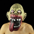 Green With Big Mouth & Long Tongue Baldish Halloween Masks