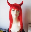 Red Long Straight Synthetic Fiber Hair Wig