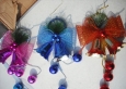 Bow Shape Dulable With Double Bells Christmas Decorations