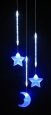 Blue Star & Moon LED Wind Bell Christmas Lights