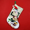 Gray With Snowman Stocking Shape Hanging Bag Christmas Clothing