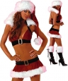Sexy & Red Bra & Dress Velvet & Cony Hair Christmas Clothing