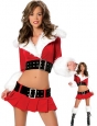 Dress & Belt Red Sexy & Tight Christmas Clothing