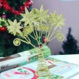 Golden Iron Star Shape Tree Top Decoration Christmas Crafts