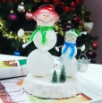 White Fashion LED Acrylic Snowman Christmas Crafts