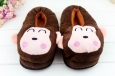 Brown Lovely Monkey Cold Resistant Christmas Shoes