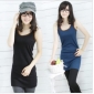 Black Extra Long Pure Cotton Camisoles