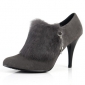 Cowhide With Crystal Decoratied Spring & Autumn Women's Ankle Boots