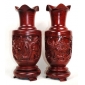 Carved Dargon & Phoenix Rosewood Vases Wedding Gifts
