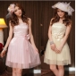 Pink With Spaghetti Straps Tulle & Satin Cocktail Dresses