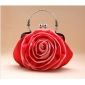 Rose Shape Red With A Handle Evening Bags