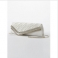White With Chains Leather Evening Bags