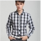 White & Black With Lattice Pure Cotton Groom Shirts