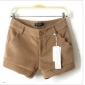 Camel Low Waist With Zipper Women's Shorts