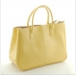 Light Yellow With Handle PU Leather Handbags