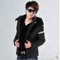 Black With Zipper & Button Thicking Pure Cotton Other Men's Clothing