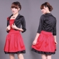 Half-Sleeve Pleated Black & Red Uniforms