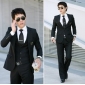Slim Style Black With Waistcoat Other Men's Clothing