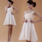 With Flower One Shoulder Chemical Fiber Short/ Mini Wedding Dresses