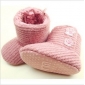 Knitted Pink With Flower Baby Boots