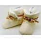 Ivory Leathery With Lace Baby Boots