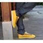 Yellow Microfiber PU Soft  Men's Casual Shoes