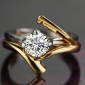 Gold-plating With Diamond Woman's Wedding & Engagement Rings