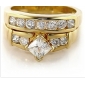 Gold Plated With Huge Diamond Good Shape Wedding & Engagement Rings