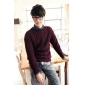 Jacquard Purple  Knitted Men's Sweaters