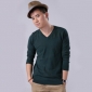 Dark Green Thin V-necked Men's Sweaters
