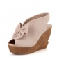 Light Pink Bow Decoration Suede Women's Espadrilles & Wedge Shoes
