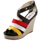 Mixcolor Adhesive Cross Belt Women's Espadrilles & Wedge Shoes