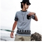 Gray With Pocket Thicken Men's T-Shirts
