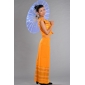 Orange Round Neck Sleeveless Ethnic Clothing