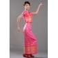 Pink Short Sleeve Lace-up Ethnic Clothing