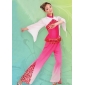 Stand Collar Loose Sleeves Pink & White Ethnic Clothing