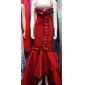 Red Beading Trumpet Asymmetrical Wedding Dresses