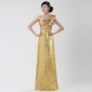 Gold Sequins With Diamond Asymmetrical Wedding Dresses
