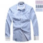 Fold-over Collar Blue With Stripes Men's Shirts