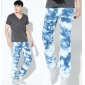 Blue & White Straight With Zipper  Men's Jeans