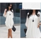 White Middle Sleeve Chiffon Dresses