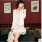 Pink Long Sleeve Chiffon Mini Dresses