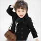 Black Windproof With Buttons Children's Shirts & Tops