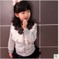Gray With Buttons Lace Children's Shirts & Tops