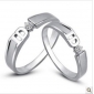 Silver With Characters On A Couple Wedding & Engagement Rings