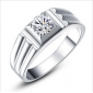 Silver With Shiny Diamond Wear Resistant Wedding & Engagement Rings