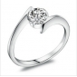 Silver Zinc Alloy With Round Diamond Wedding & Engagement Rings